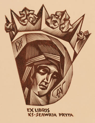 Exlibris by Anatolij Kalaschnikow from Russia for Stawoja Pryta - Madonna Religion 