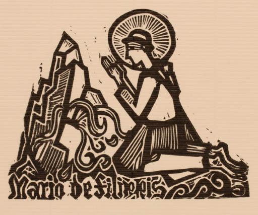 Exlibris by A. Radulesco from Romania for Mario de Filippis - Religion 