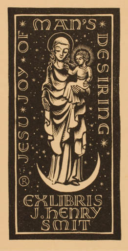 Exlibris by Tom G Rueter from Netherland for J, Henry Smit - Madonna Religion 