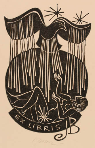 Exlibris by L Ruzek from Czechoslovakia for J B - Religion 