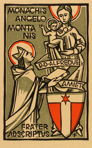 Exlibris by Theodor Rutishauser from Schwitzerland for Frater Adscriptus - Madonna Religion 