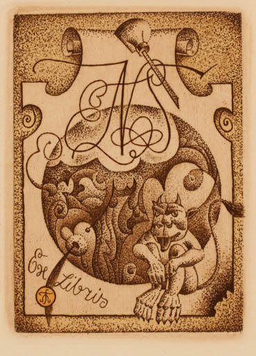 Exlibris by Galina Lwowa from Belorussia for ? ? - Devil 