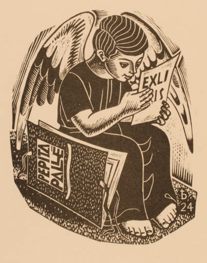 Exlibris by Oriol M. Divi from Spain for Pepita Palle - Angel 