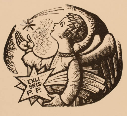 Exlibris by Oriol M. Divi from Spain for Pepita Palle - Angel 