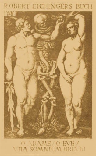 Exlibris by ? ? from Unknown for Robert Eichinger - Adam and Eve Death 