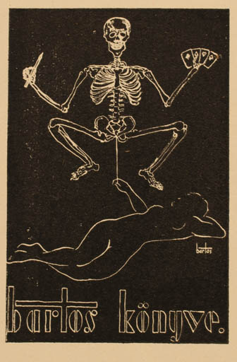 Exlibris by Laszlo Bartos from Hungary for Laszlo Bartos - Death Woman 