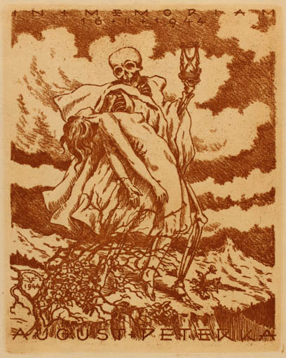 Exlibris by Viteslav Fleissig from Czech Republic for ? ? - Death Woman 