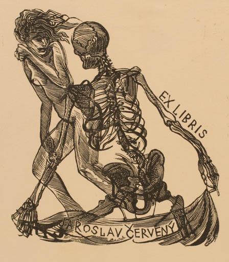 Exlibris by Jaroslav Lukavsky from Czech Republic for Jaroslav Cerveny - Death Woman 