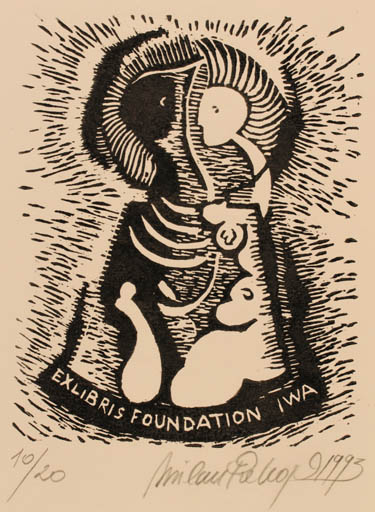 Exlibris by Milan Prekop from Czech Republic for Foundation IWA - 