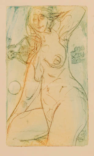 Exlibris by Oskar Roland Schroth from Germany for ? ? - Death Woman Nude 