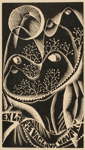 Exlibris by Anna Grmelova from Czech Republic for Vaclav Krupka - Abstract Scenery/Landscape 