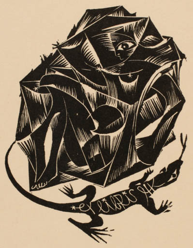 Exlibris by Anna Grmelova from Czech Republic for ? L. H. - Abstract Fauna 