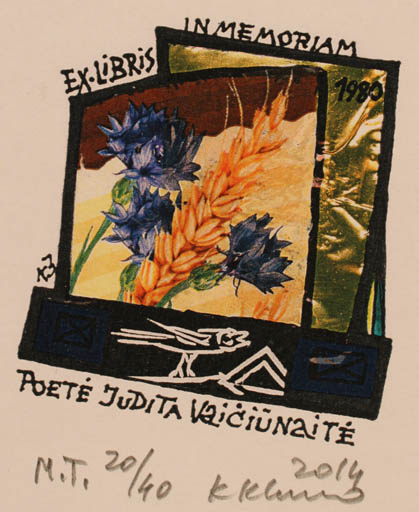 Exlibris by Klemensas Kupriunas from Lithuania for Judita Vaiciunaite - Abstract 