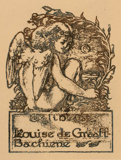 Exlibris by James Guthrie from Great Britain for Louise de Graaff-Bachiene - Angel Religion 