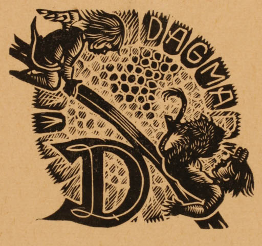 Exlibris by Hedwig zum Tobel from Austria for Dagmar Novacek - Devil Angel 