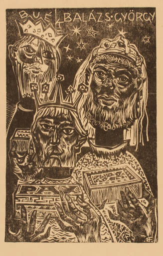 Exlibris by Ferenc Bordás from Hungary for Bué Balázs György - Religion 