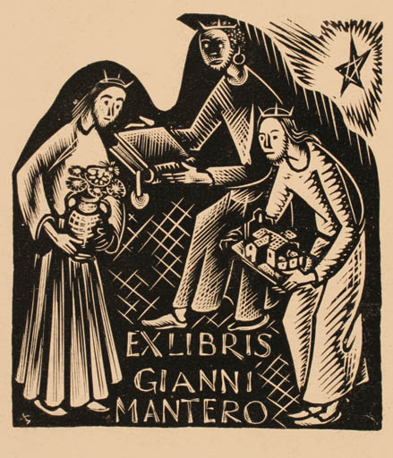 Exlibris by Antoni Gelabert from Spain for Gianni Mantero - Religion 