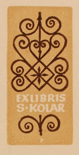 Exlibris by Ottmar Premstaller from Austria for S Kolar - Ornament 