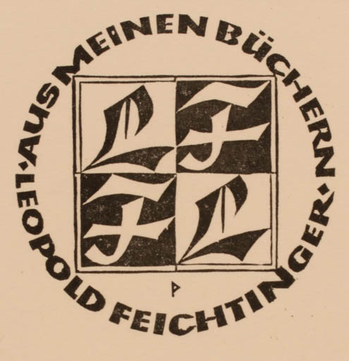 Exlibris by Ottmar Premstaller from Austria for Leopold Feichtinger - Text/Writing 