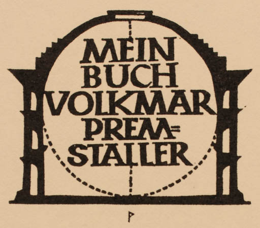 Exlibris by Ottmar Premstaller from Austria for Volkmar Maria Premstaller - Text/Writing 