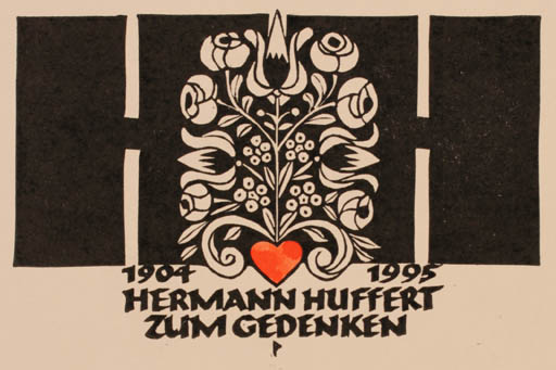 Exlibris by Ottmar Premstaller from Austria for Hermann Huffert - Ornament 