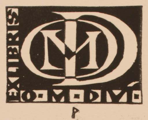 Exlibris by Ottmar Premstaller from Austria for ? ? - Monogram 