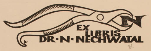 Exlibris by Ottmar Premstaller from Austria for Dr. Nobert Nechwatal - 