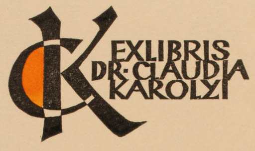 Exlibris by Ottmar Premstaller from Austria for Claudia Karolyi - 