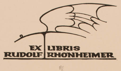 Exlibris by Ottmar Premstaller from Austria for Rudolf Rohnheimer - 