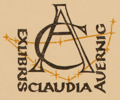 Exlibris by Ottmar Premstaller from Austria for Claudia Auernig - Monogram 