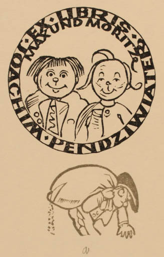 Exlibris by Ottmar Premstaller from Austria for Joachim Pendziwiater - Child Literature 