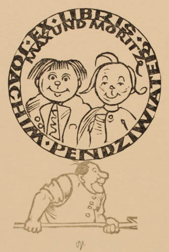 Exlibris by Ottmar Premstaller from Austria for Joachim Pendziwiater - Child Literature 