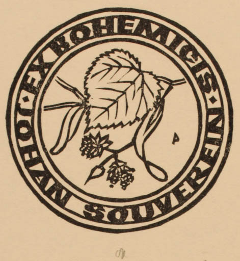 Exlibris by Ottmar Premstaller from Austria for Johan Souverein Bohemicis - Flora 