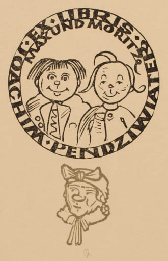 Exlibris by Ottmar Premstaller from Austria for Joachim Pendziwiater - Child Literature 