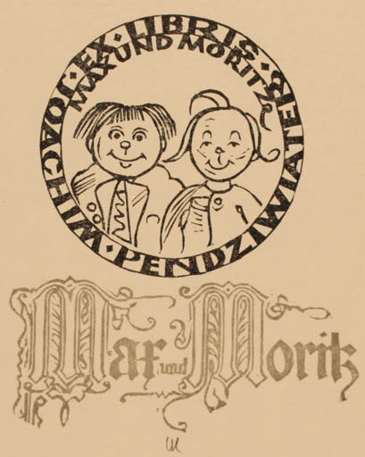 Exlibris by Ottmar Premstaller from Austria for Joachim Pendziwiater - Child Literature 