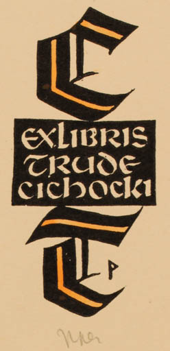 Exlibris by Ottmar Premstaller from Austria for Trude Cichocki - Monogram 