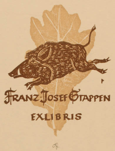 Exlibris by Ottmar Premstaller from Austria for Hans Josef Stappen - Fauna 