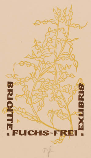 Exlibris by Ottmar Premstaller from Austria for Brigitte Fuchs-Frei - Flora 