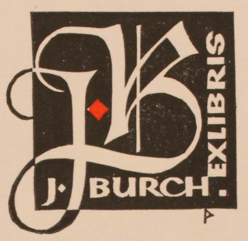 Exlibris by Ottmar Premstaller from Austria for Ing. Josef Burch - Monogram 