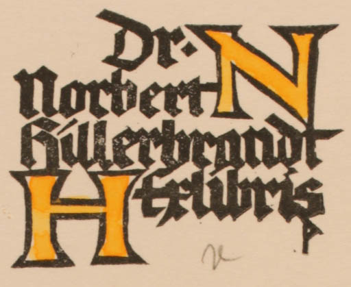 Exlibris by Ottmar Premstaller from Austria for Dr. Norbert Hillerbrandt - Text/Writing 