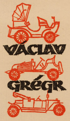 Exlibris by Ottmar Premstaller from Austria for Vaclav Gregr - Car 