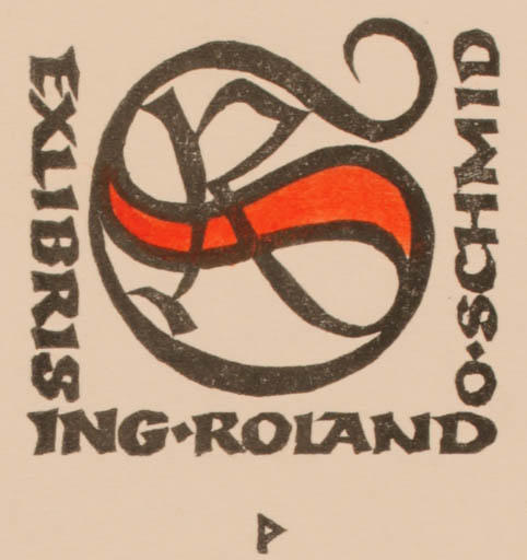 Exlibris by Ottmar Premstaller from Austria for Ing. O. Roland Schmid - Monogram 