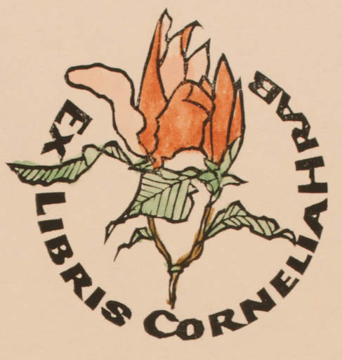 Exlibris by Ottmar Premstaller from Austria for Cornelia Hrab - Flower 