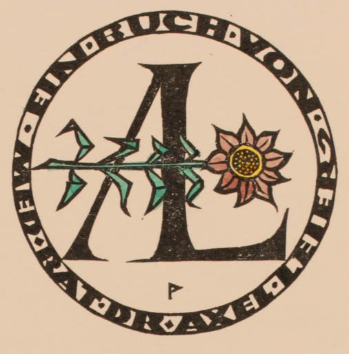 Exlibris by Ottmar Premstaller from Austria for Dr. Axel Leier - Flower Monogram 