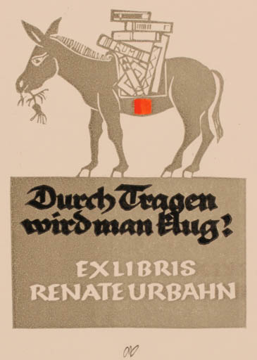 Exlibris by Ottmar Premstaller from Austria for Renate Urbahn - Book Fauna 