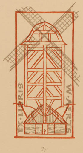 Exlibris by Ottmar Premstaller from Austria for W. Aerts - Mill 