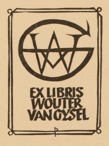 Exlibris by Ottmar Premstaller from Austria for Wouter Vangysel - Monogram 