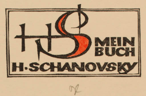 Exlibris by Ottmar Premstaller from Austria for H. Schanovsky - Text/Writing 