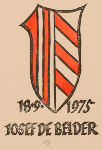 Exlibris by Ottmar Premstaller from Austria for Josef De Belder - Heraldry 