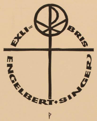 Exlibris by Ottmar Premstaller from Austria for Engelbert Singer - 